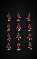 Traditional Teardrop Meenakari Hair Charms (12 pcs)