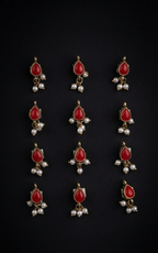 Traditional Teardrop Meenakari Hair Charms (12 pcs)