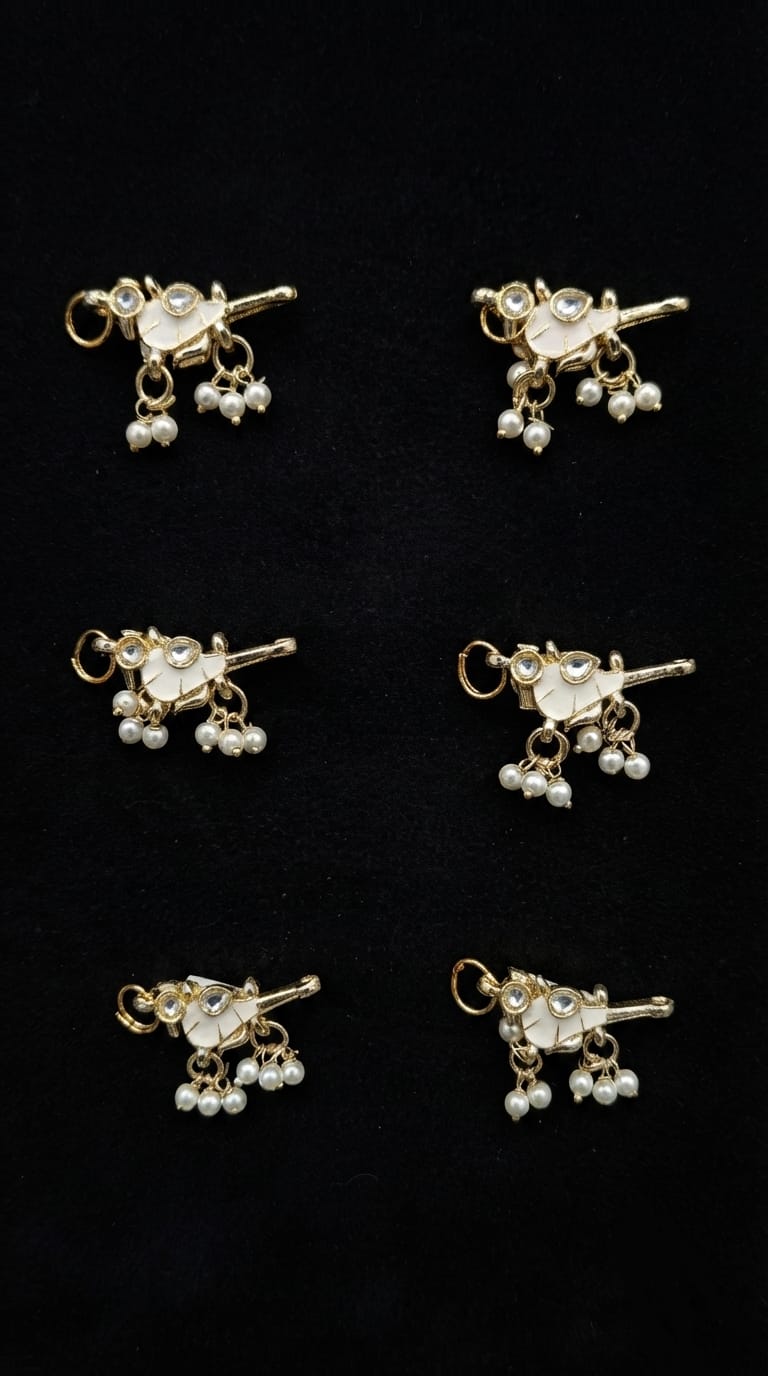 Traditional 'Tota' Kundan Hair Charms(6 pcs)