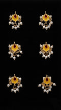 Traditional Teardrop Meenakari & Pearl Hair Charms (6 pcs)