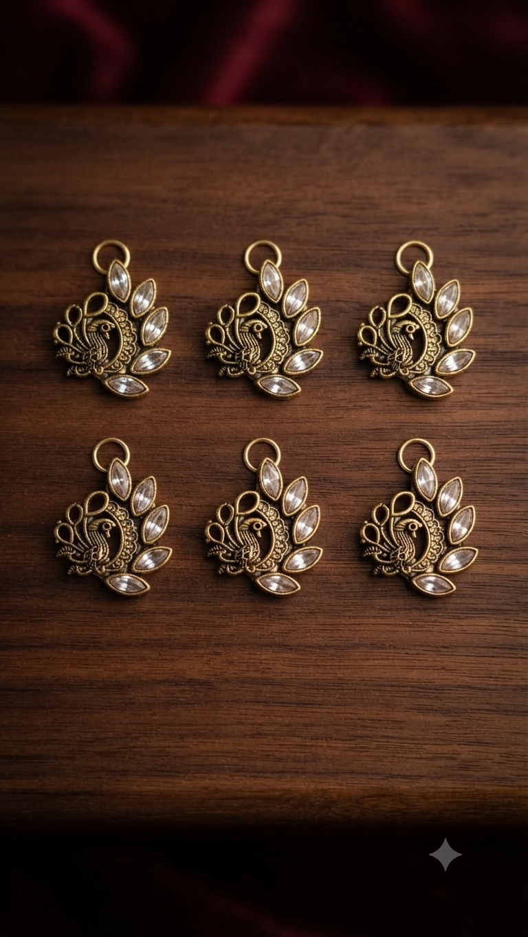Sparkling Mayura Charm (6 pc)